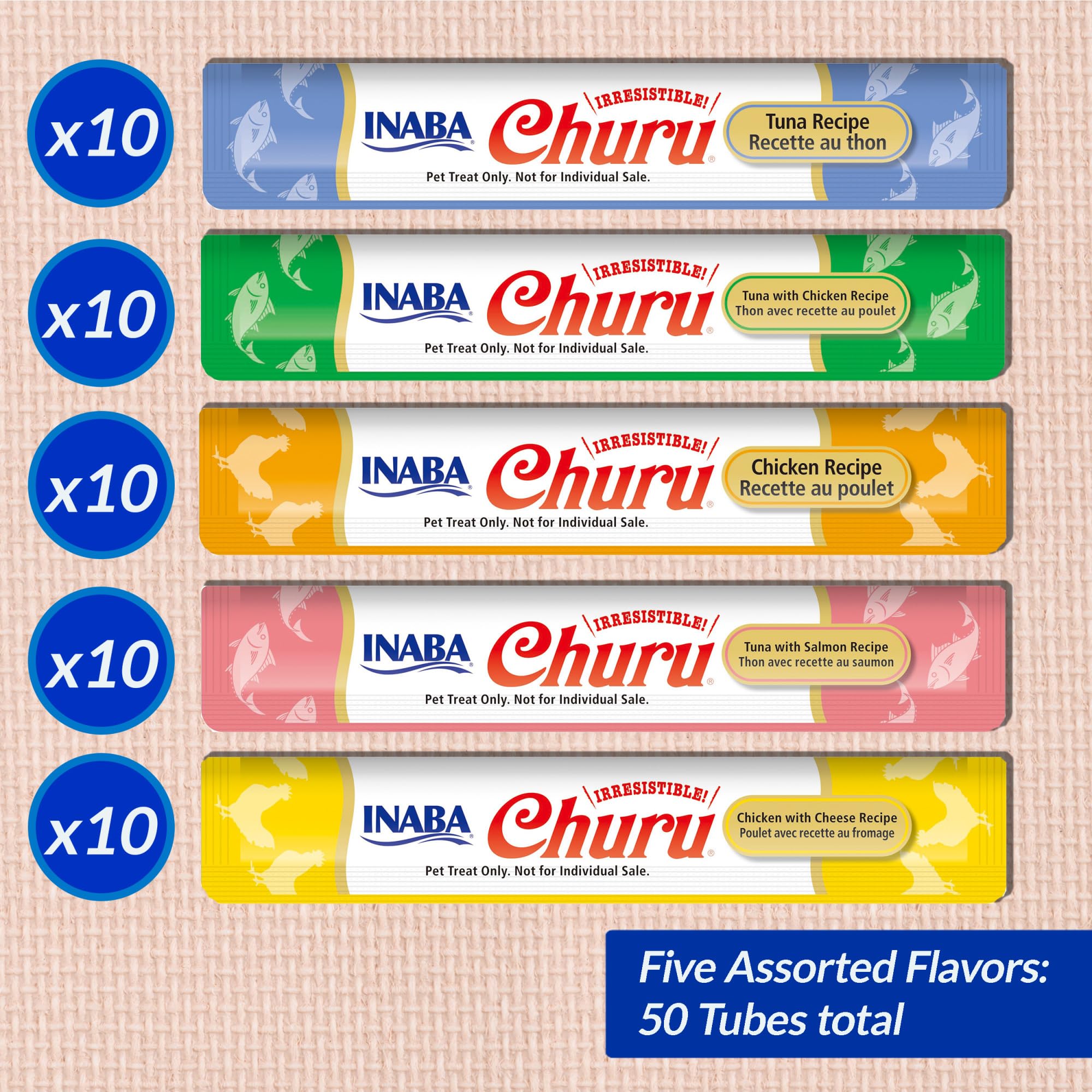 INABA Churu Cat Treats, Grain-Free, Lickable, Squeezable Creamy Purée Cat Treat/Topper with Vitamin E & Taurine, 0.5 Ounces Each Tube, 50 Tubes, Tuna & Chicken Variety - Image 6