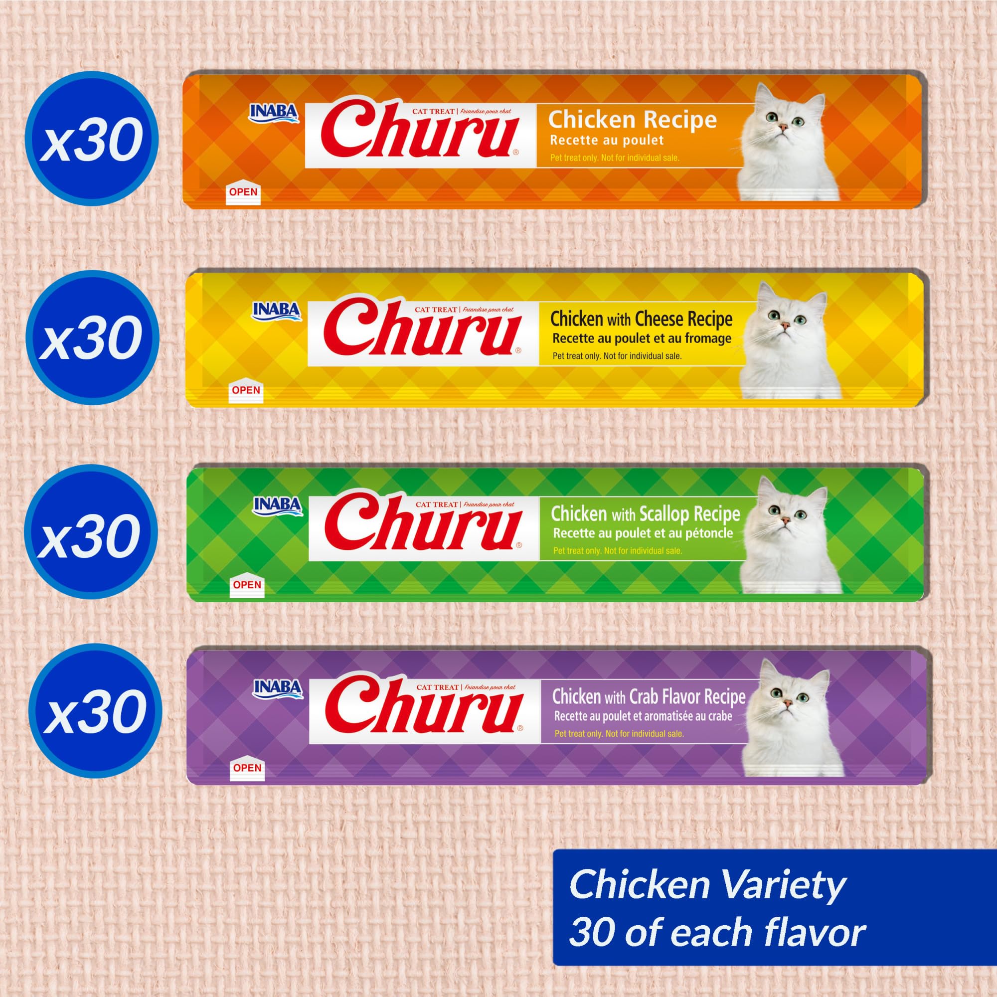 INABA Churu Cat Treats, Lickable, Squeezable Creamy Purée with Vitamin E, 0.5 Ounces per Tube, 120 Tubes Total, Chicken Variety - Image 6