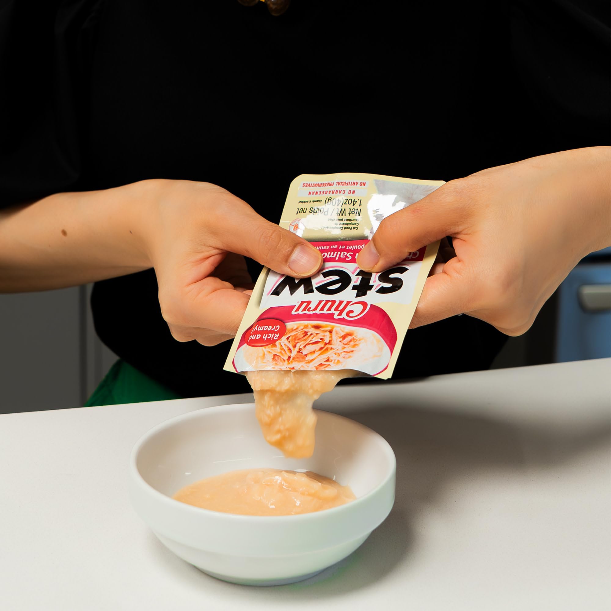 INABA Churu Stew for Cats, Side Dish Pouch with Vitamin E, 1.4 Ounces per Pouch, 12 Pouches, Chicken with Salmon Recipe - Image 7